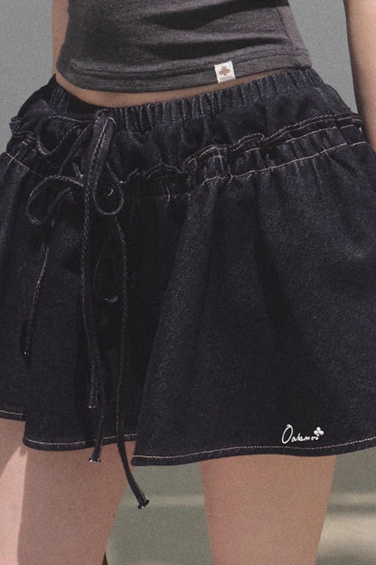 Embroidered Lyocell Puffy A-Line Skirt