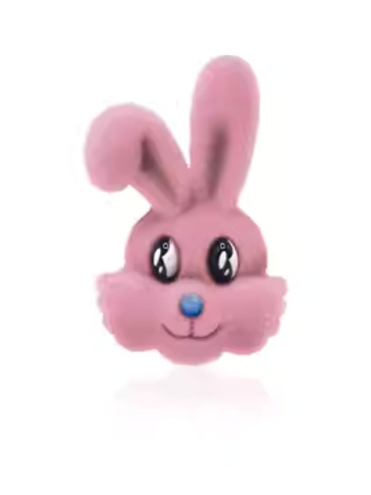 Bunny flocked resin earrings clip ring