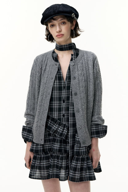 Salt Tea Plaid Shirt Dress