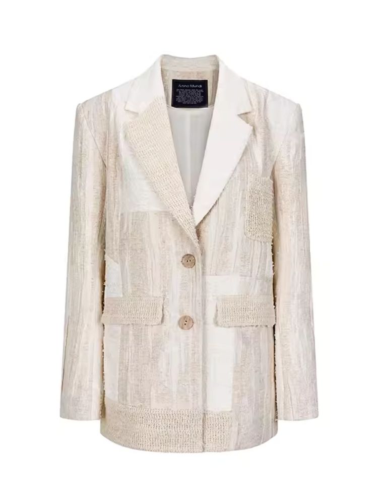 Cotton and Linen Patchwork Blazer