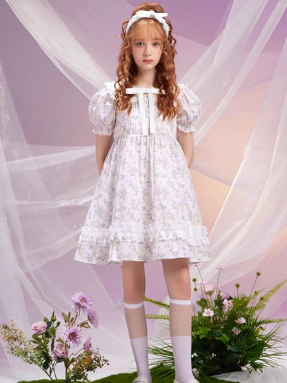 Bunny floral back bow cute doll dress