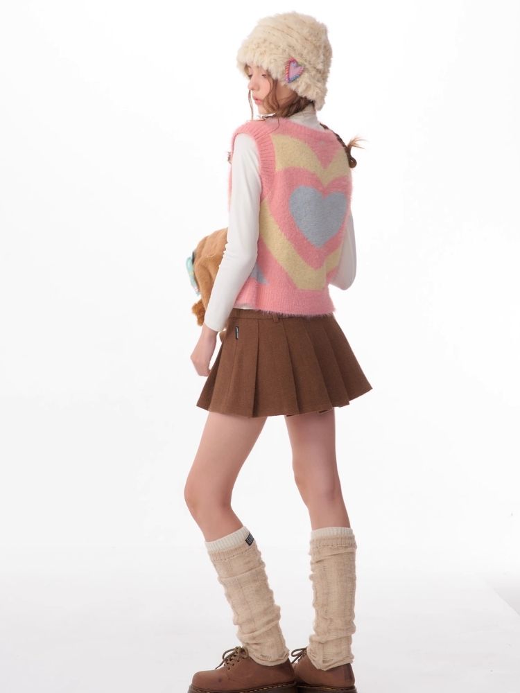 Pink Rabbit Love Knit V-Neck Sweater Vest