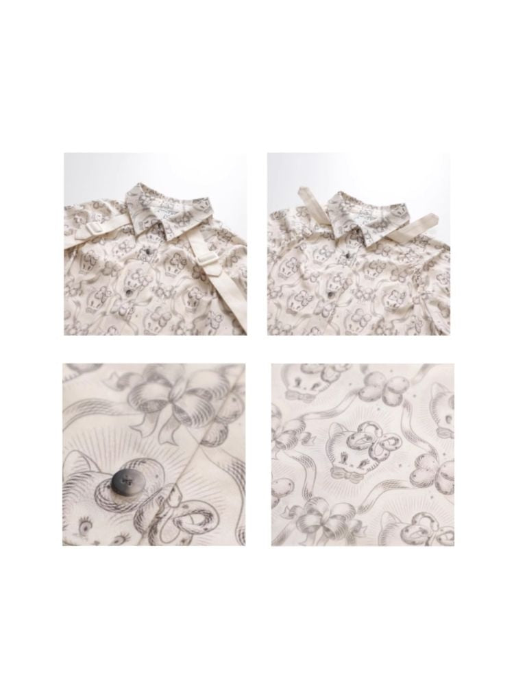 Wallpaper Print Long Sleeve Vintage Shirt