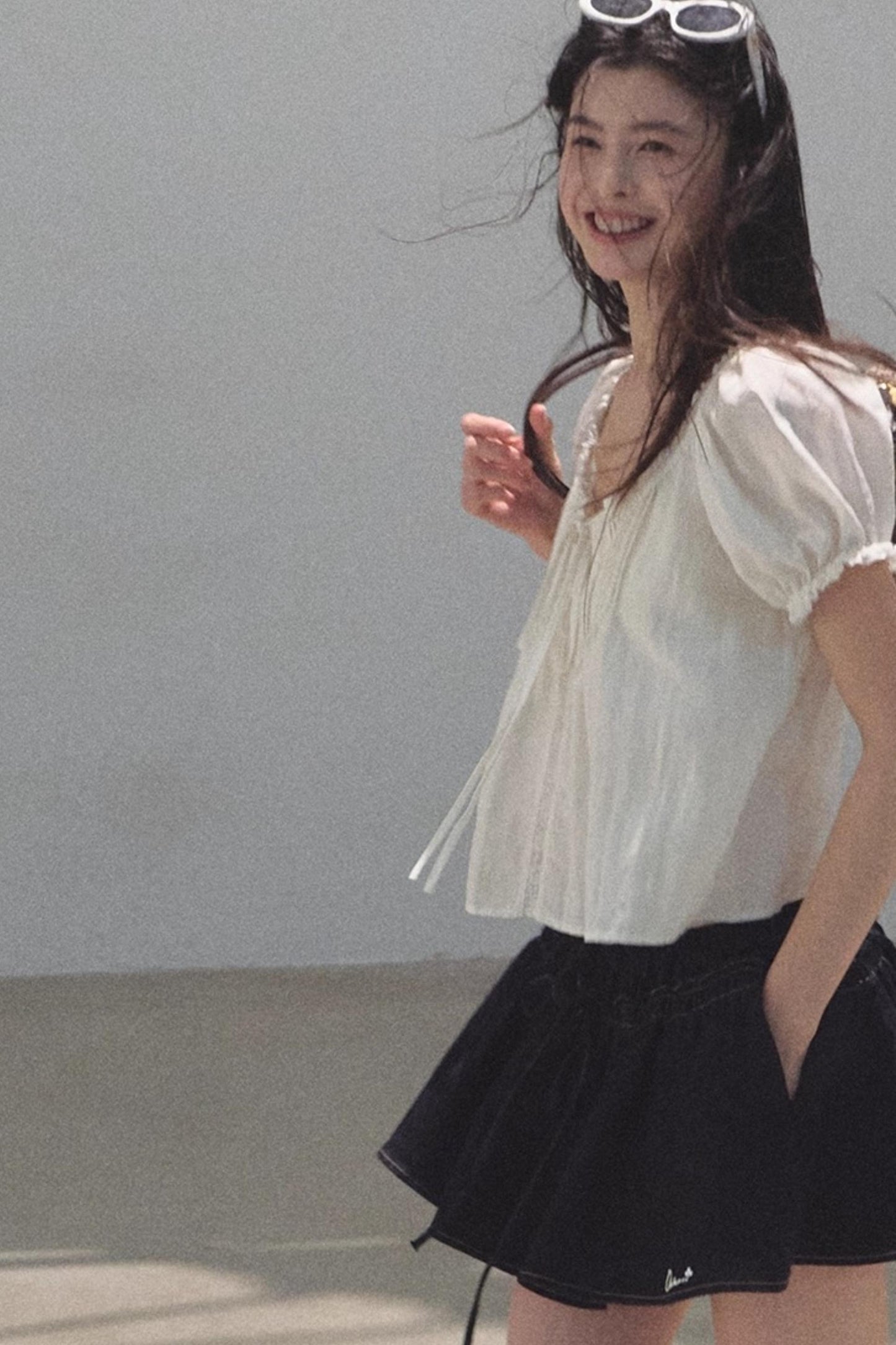 Embroidered Lyocell Puffy A-Line Skirt