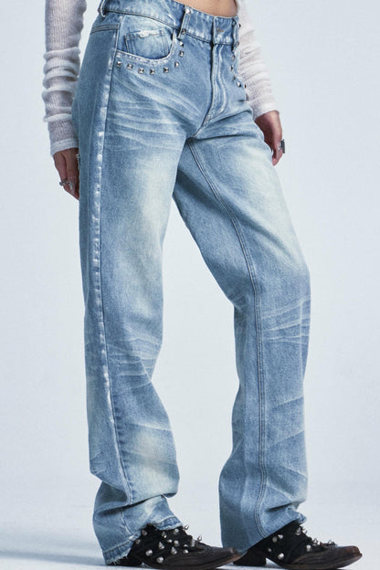 Vintage Washed Distressed Jeans Pants