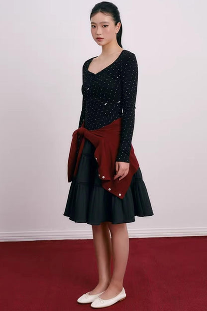 Romantic Pleated Flower Skirt