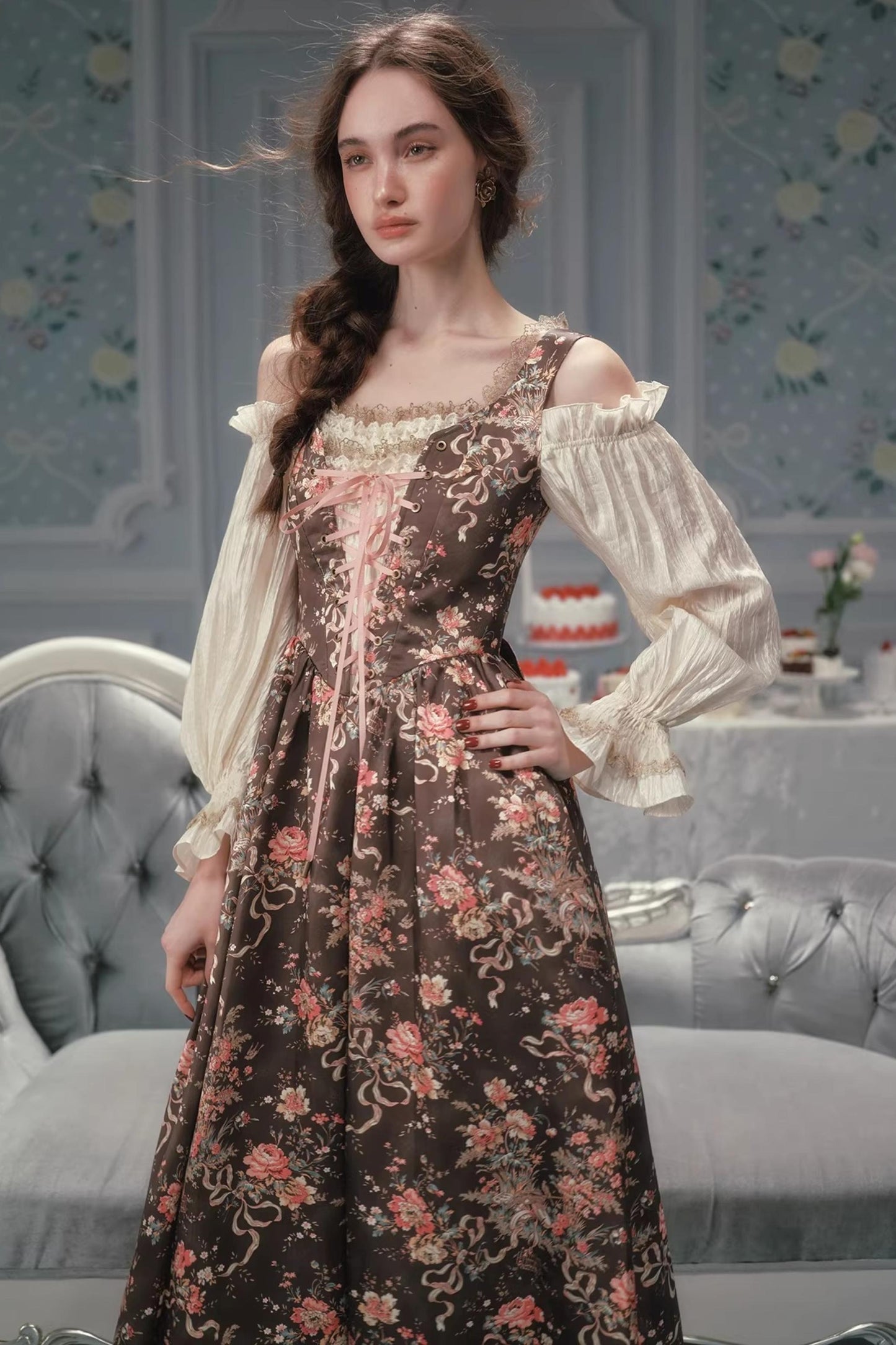 Lacemade French Floral Dress