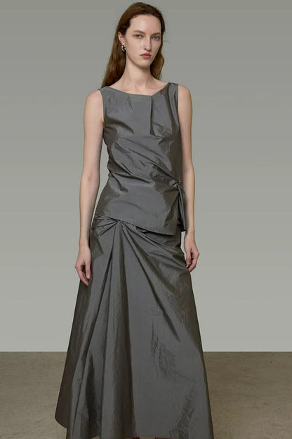 Twist Sleeveless Top and Skirt Set-Up