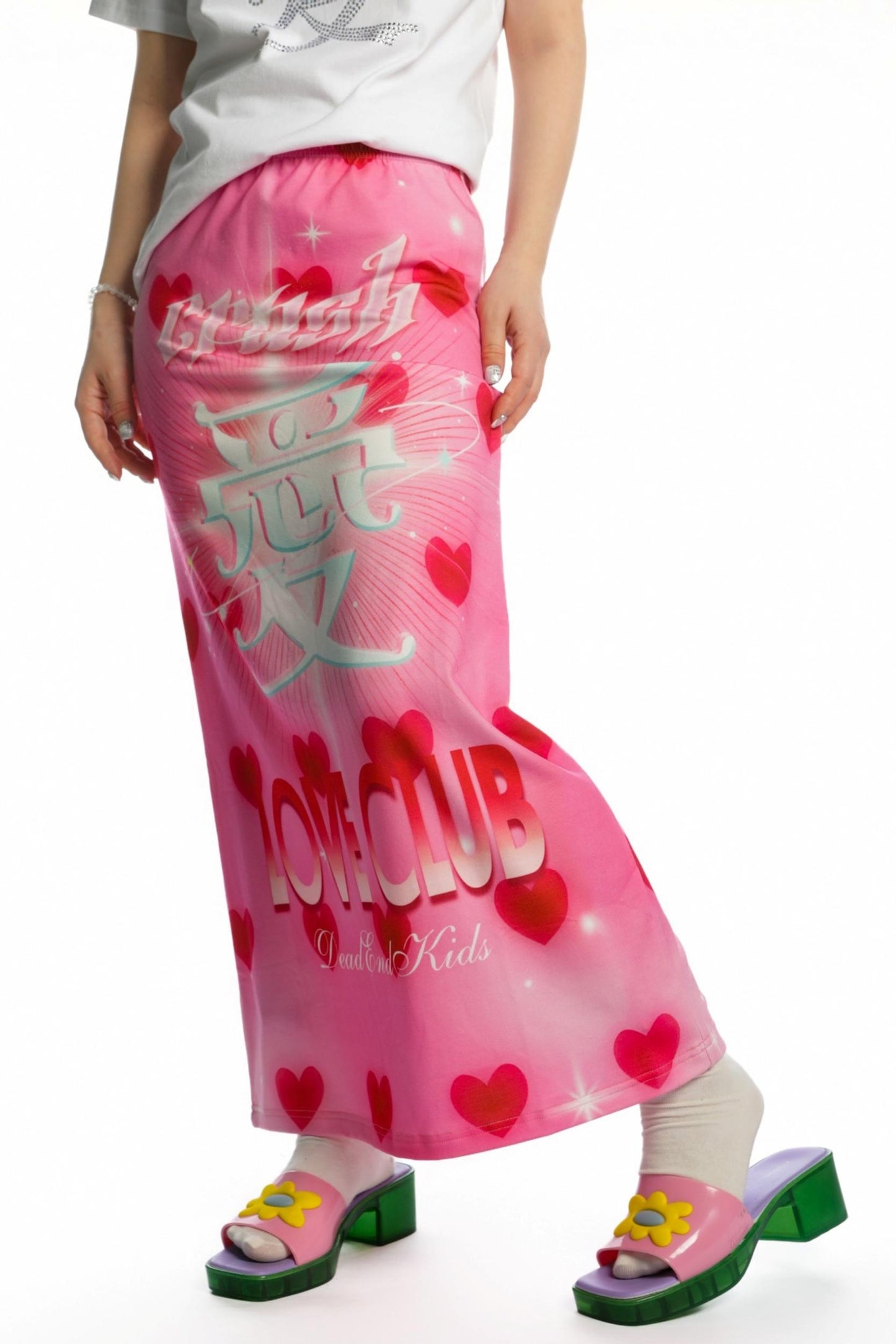 Reversible Print Stretch Casual Maxi Skirt