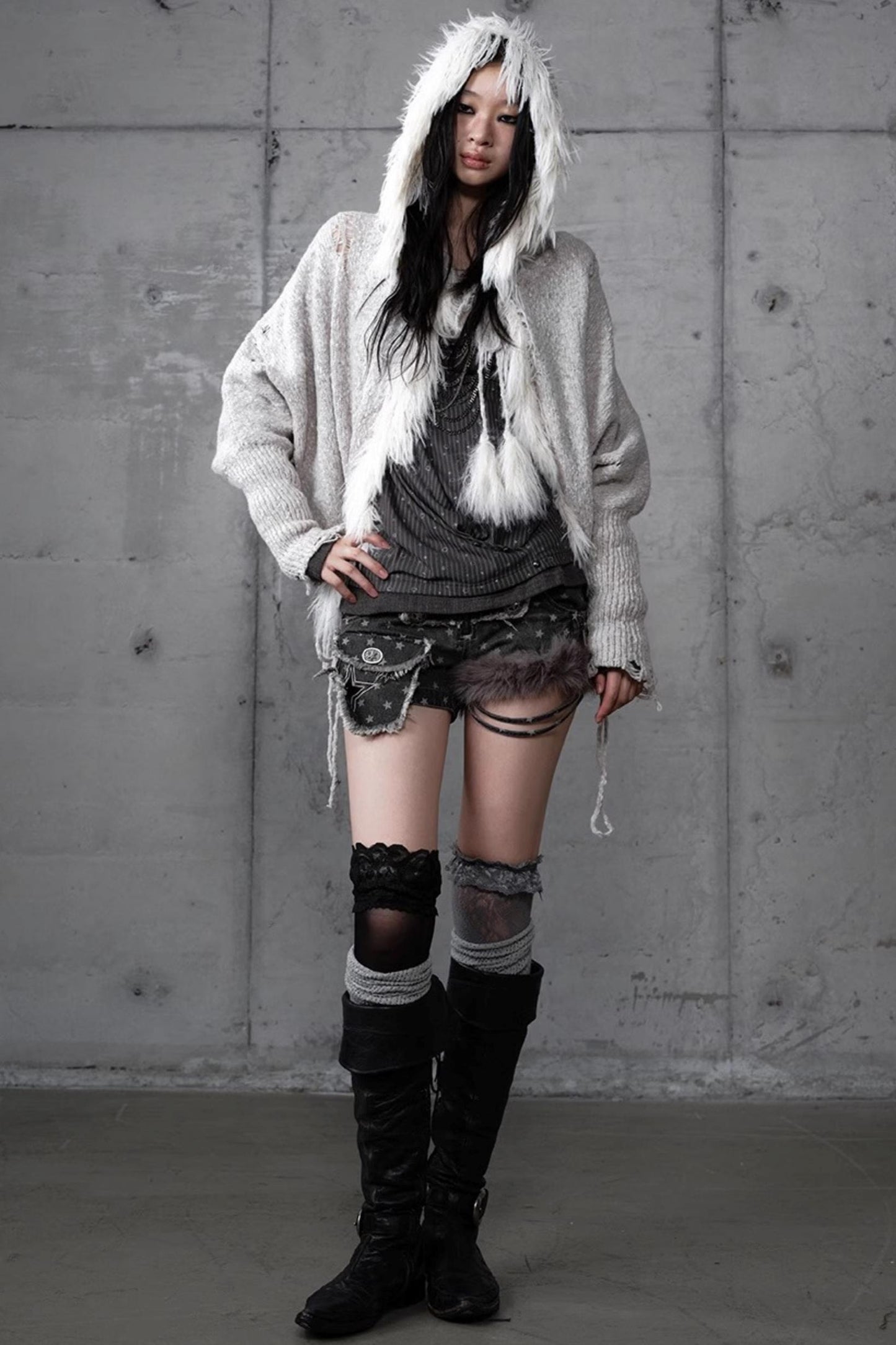 Lazy Vintage Hooded Sweater Coat