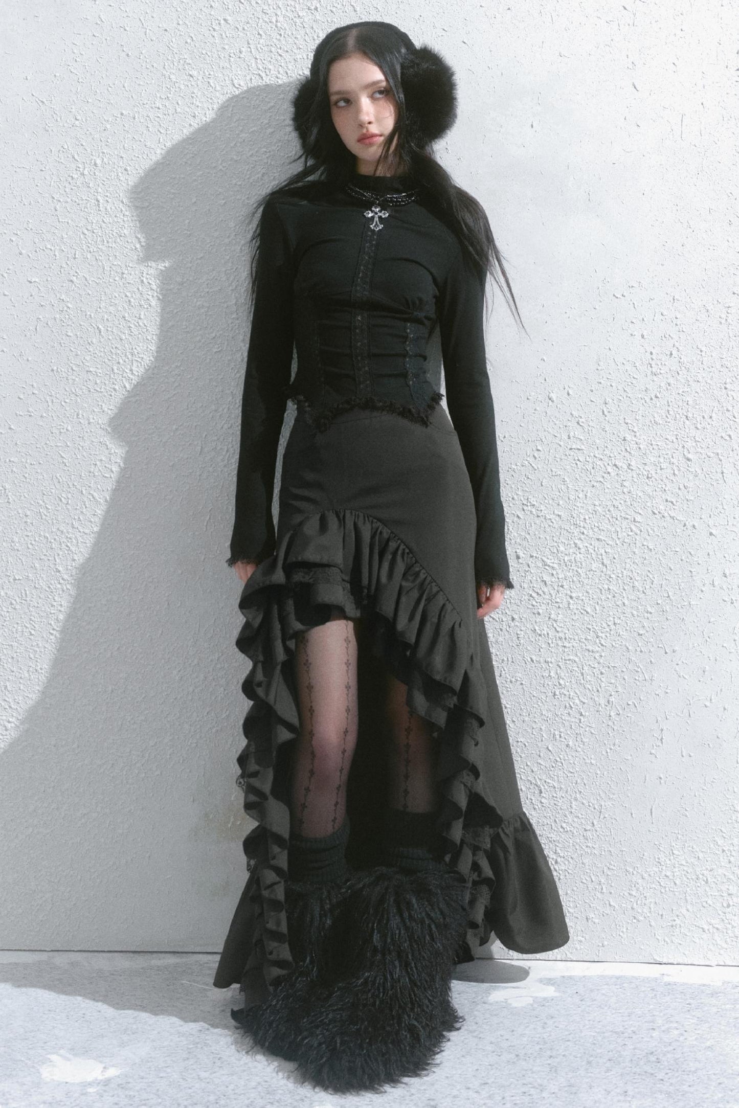 High-Waisted Slimming Long Skirt