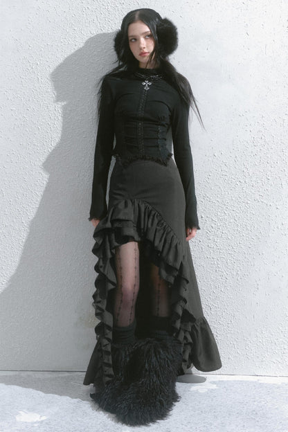 High-Waisted Slimming Long Skirt