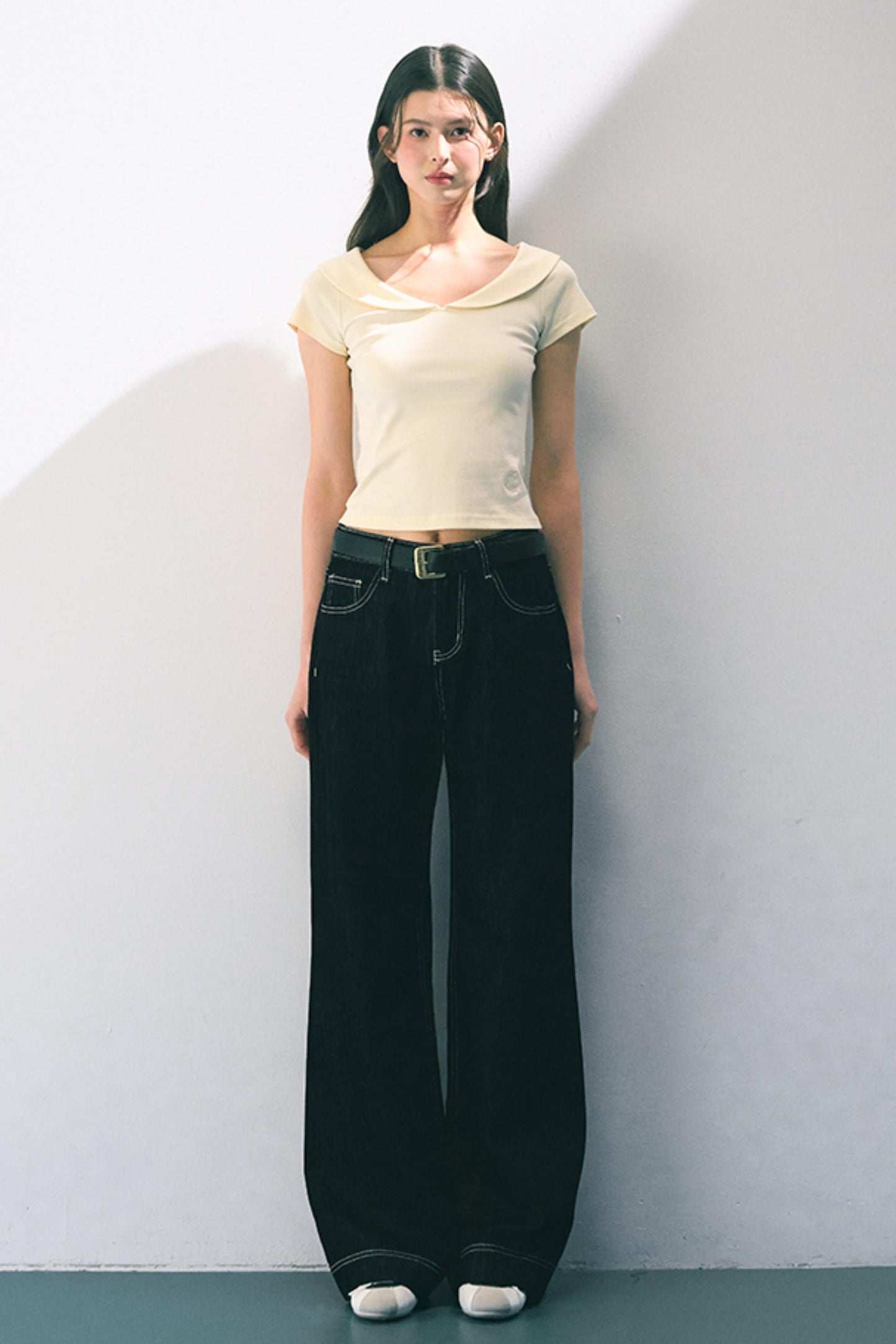 Original Cow Color Wide Leg Jeans