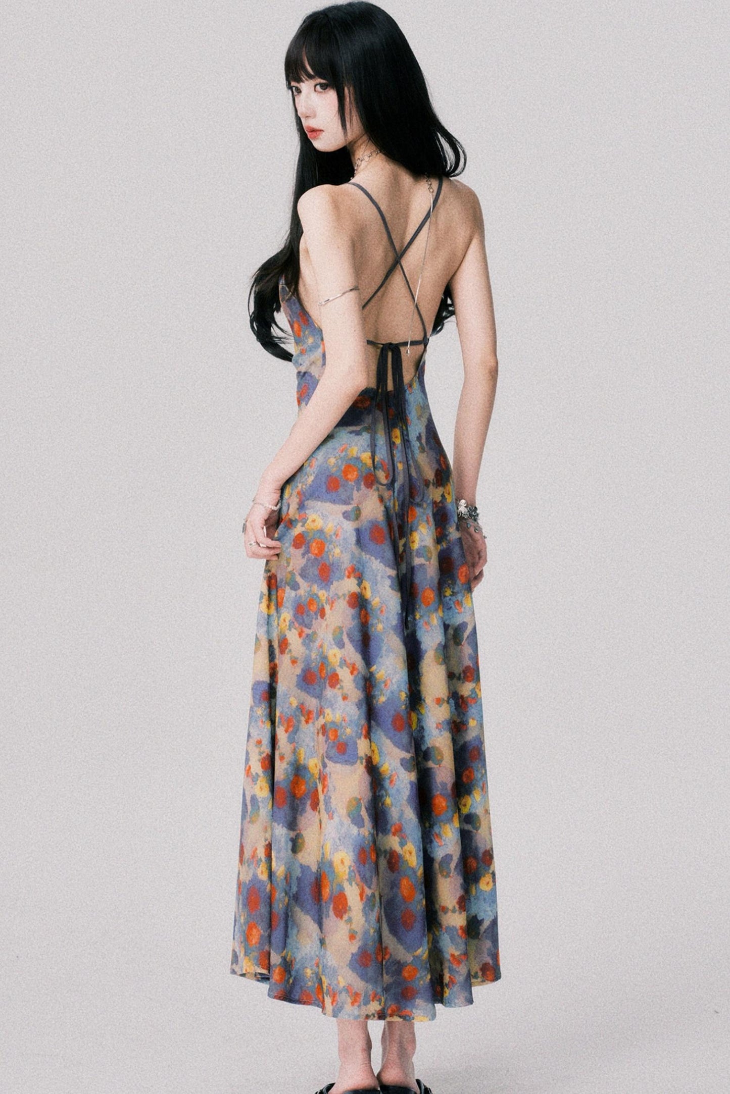 French Halter Swing Dress