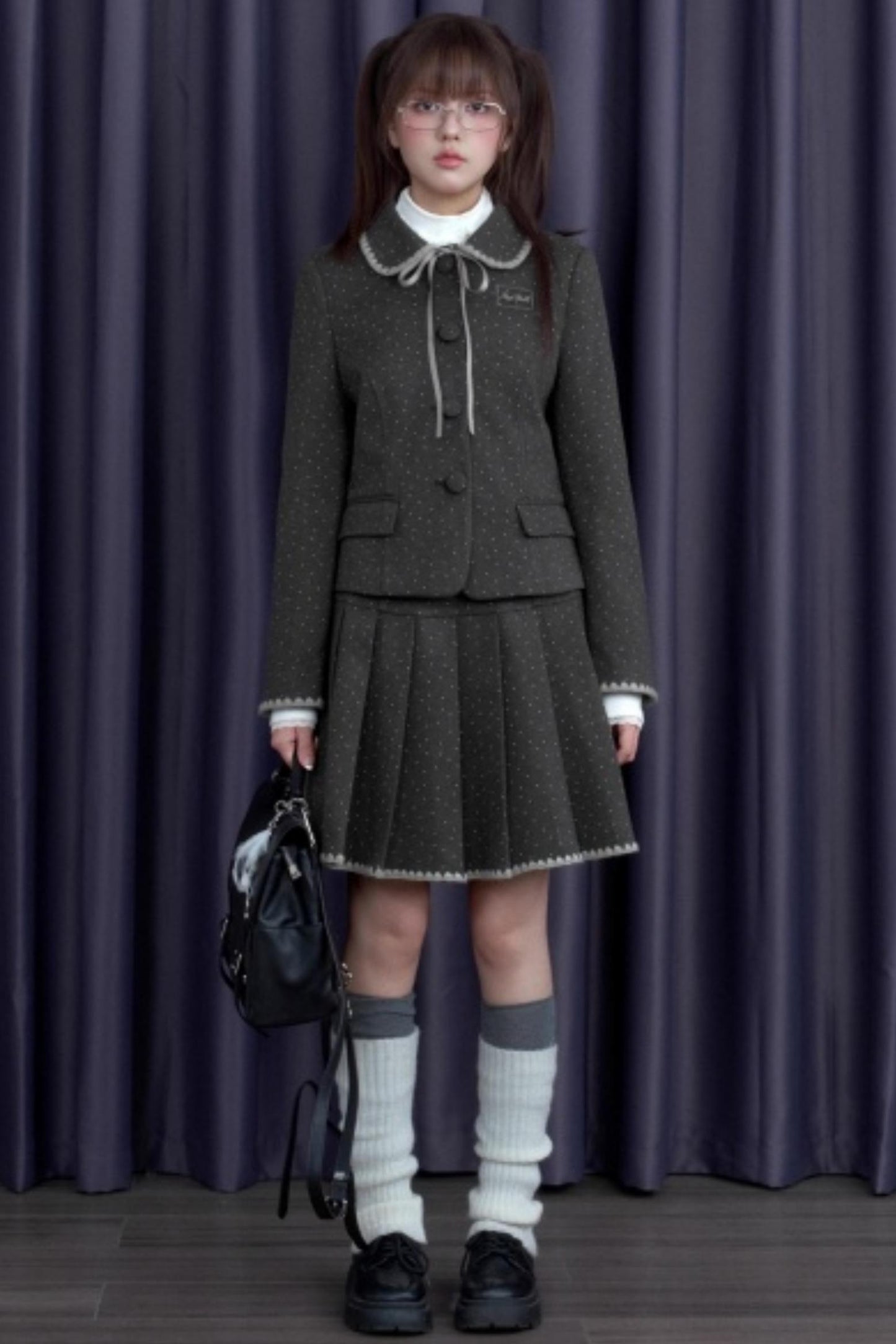 Polka Dot Tweed Coat Set-Up