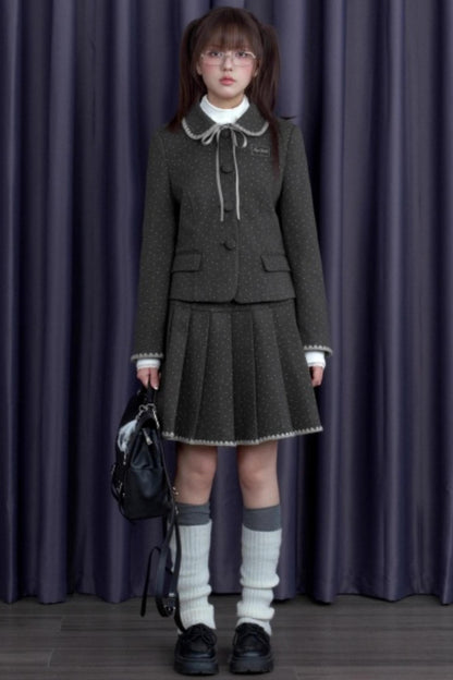 Polka Dot Tweed Coat Set-Up