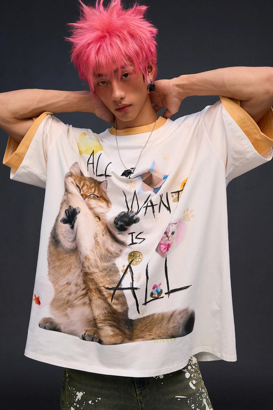 Cat Print T-Shirt