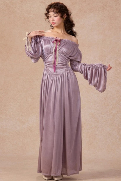 Satin Parthenon One-Shoulder Dress