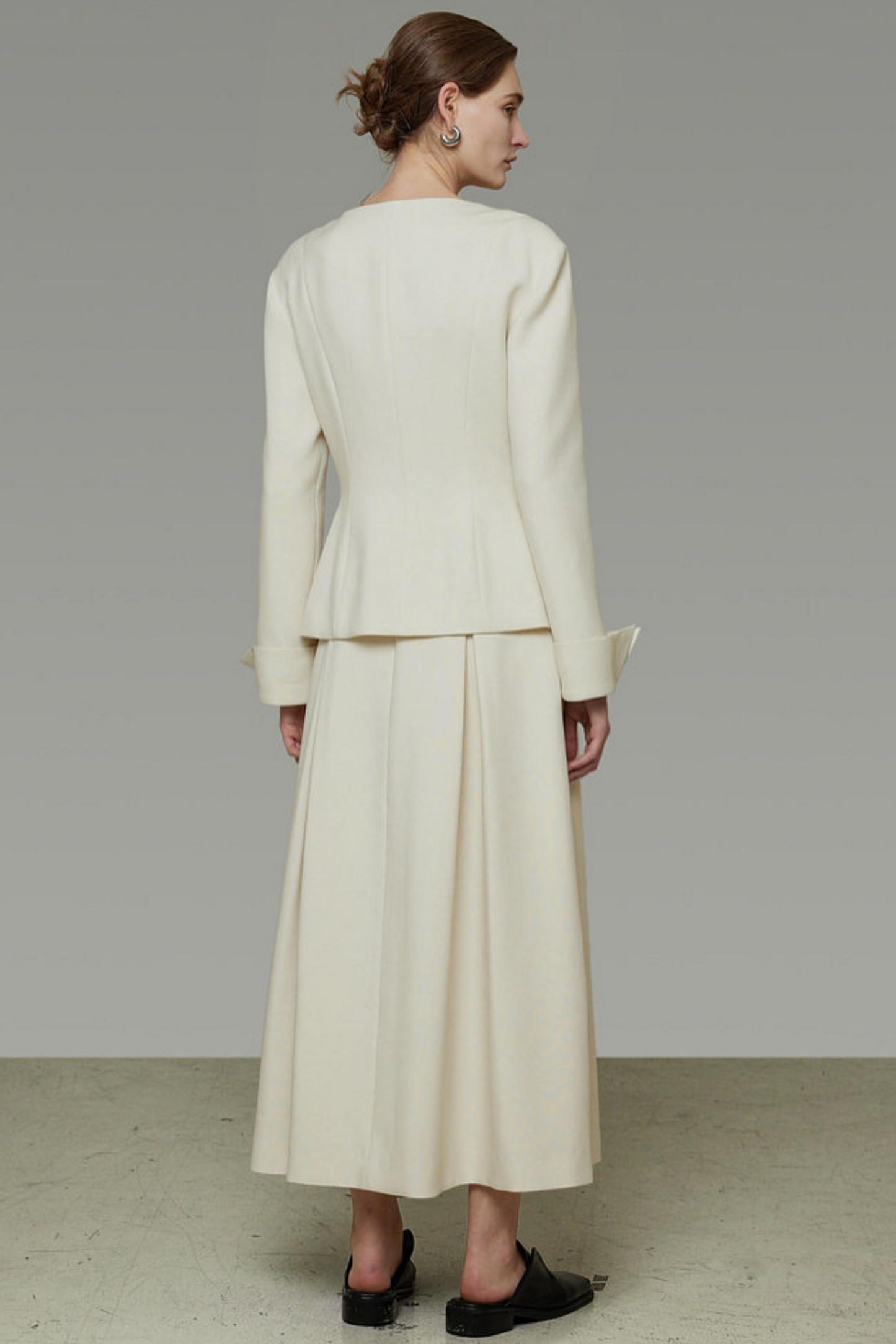 Collarless Slim-Fit Two-Piece Set-Up