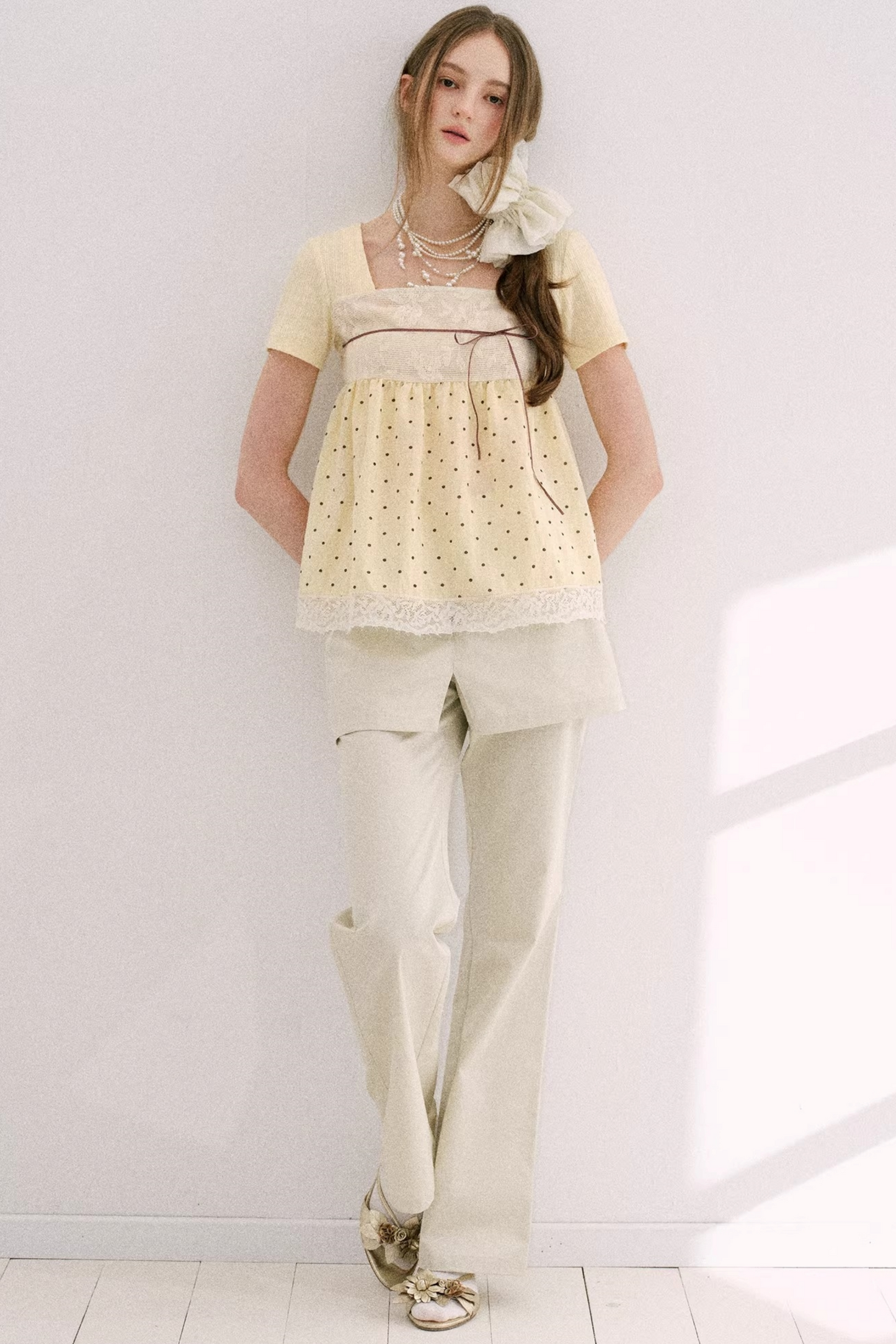 Retro French Babydoll Top