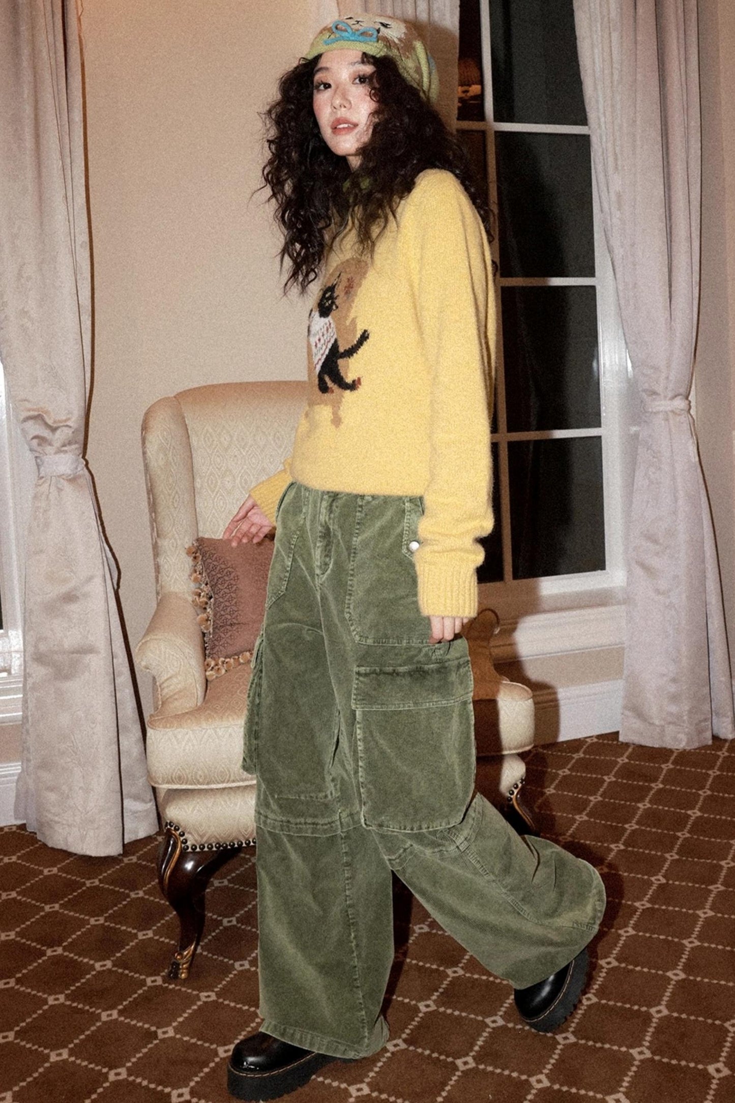 Retro Corduroy Cargo Pants