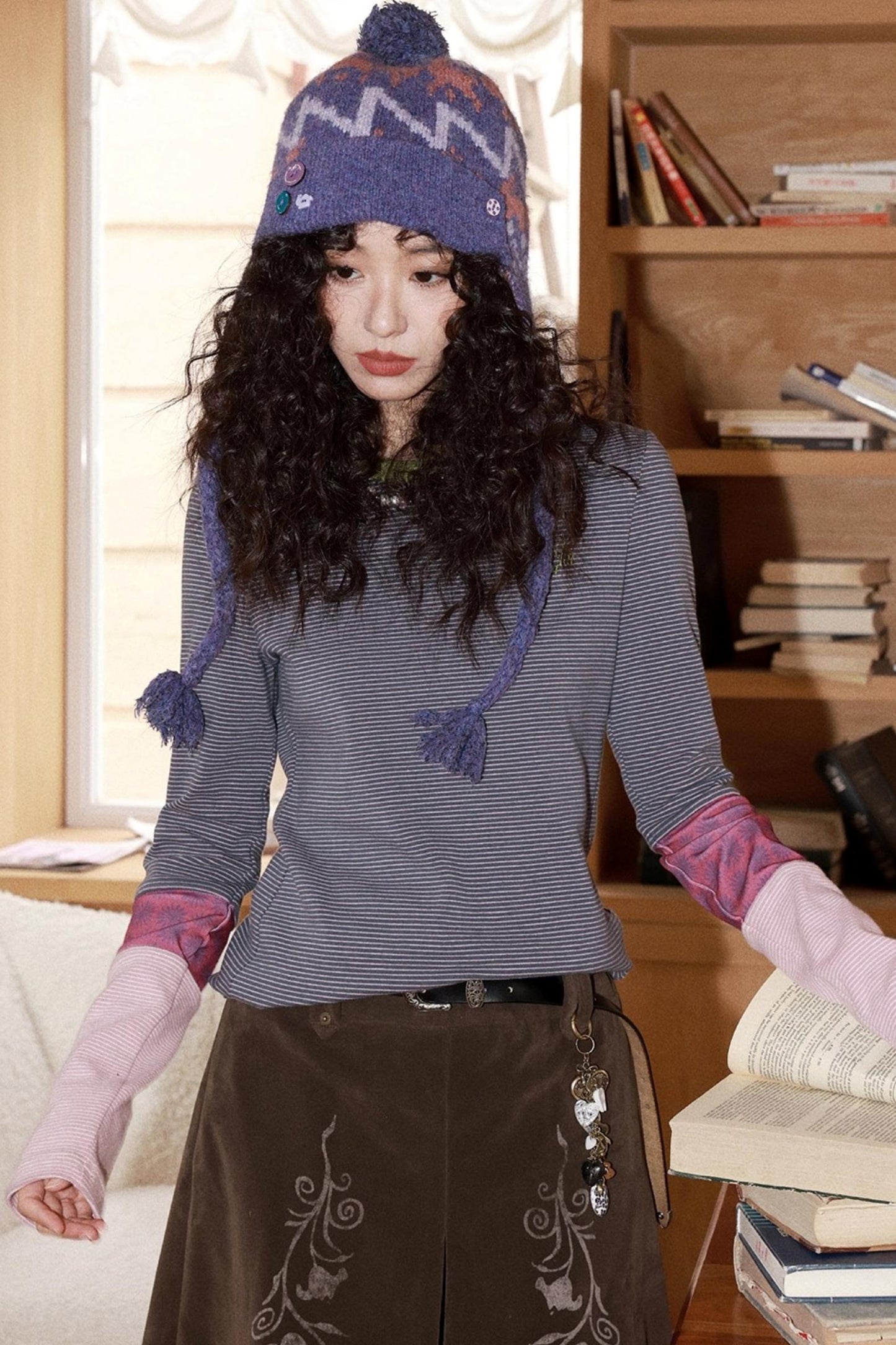 Purple Mist Wool Balaclava Hat