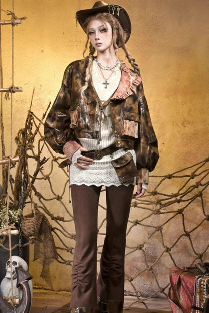 Punk Retro Knitted Dress Set-Up