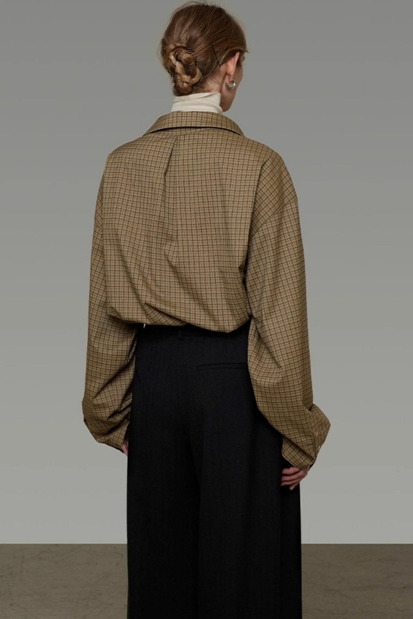 Vintage Fall V-Neck Striped Shirt