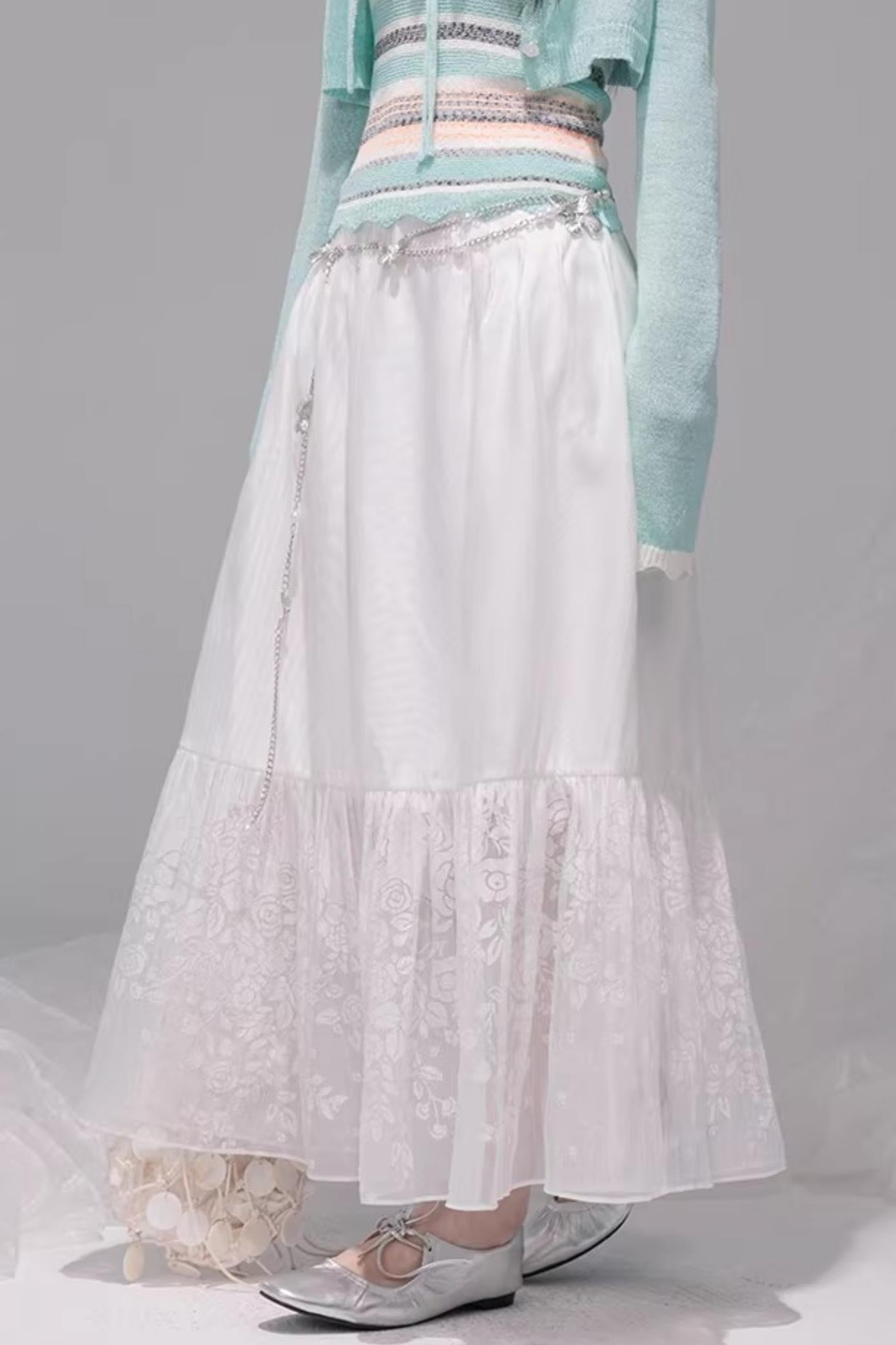 White Mist Gradient Skirt