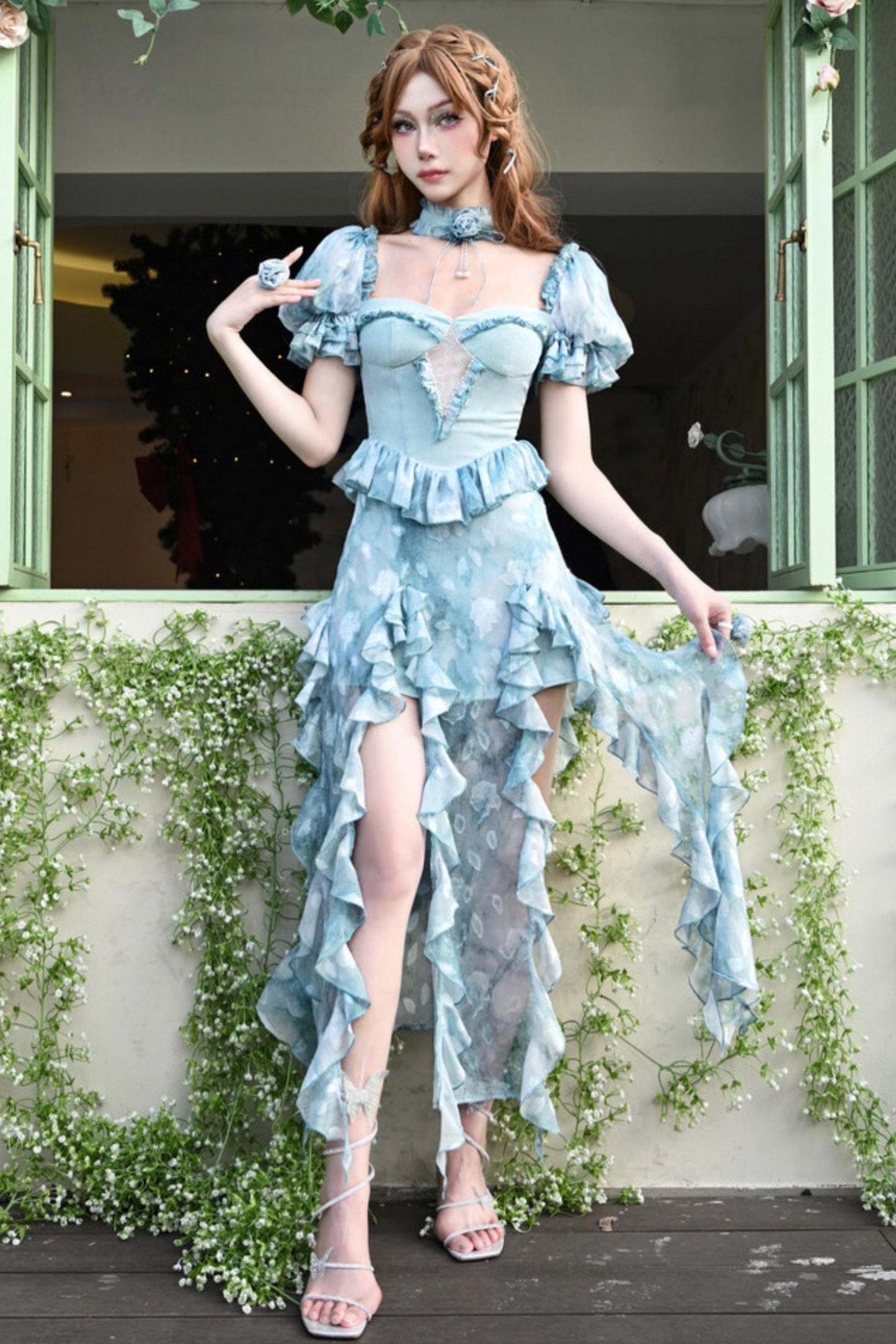 Dreamy Ruffle Tie-Dye Princess Dress Set-Up