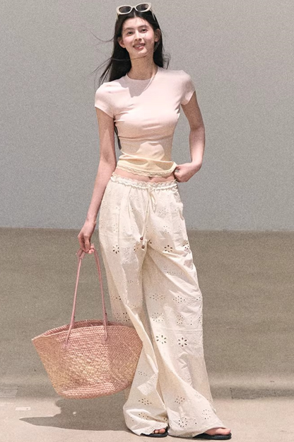 Pure Cotton Embroidered Pants