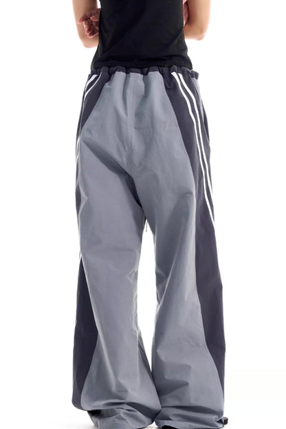 Contrast Striped Patchwork Pants