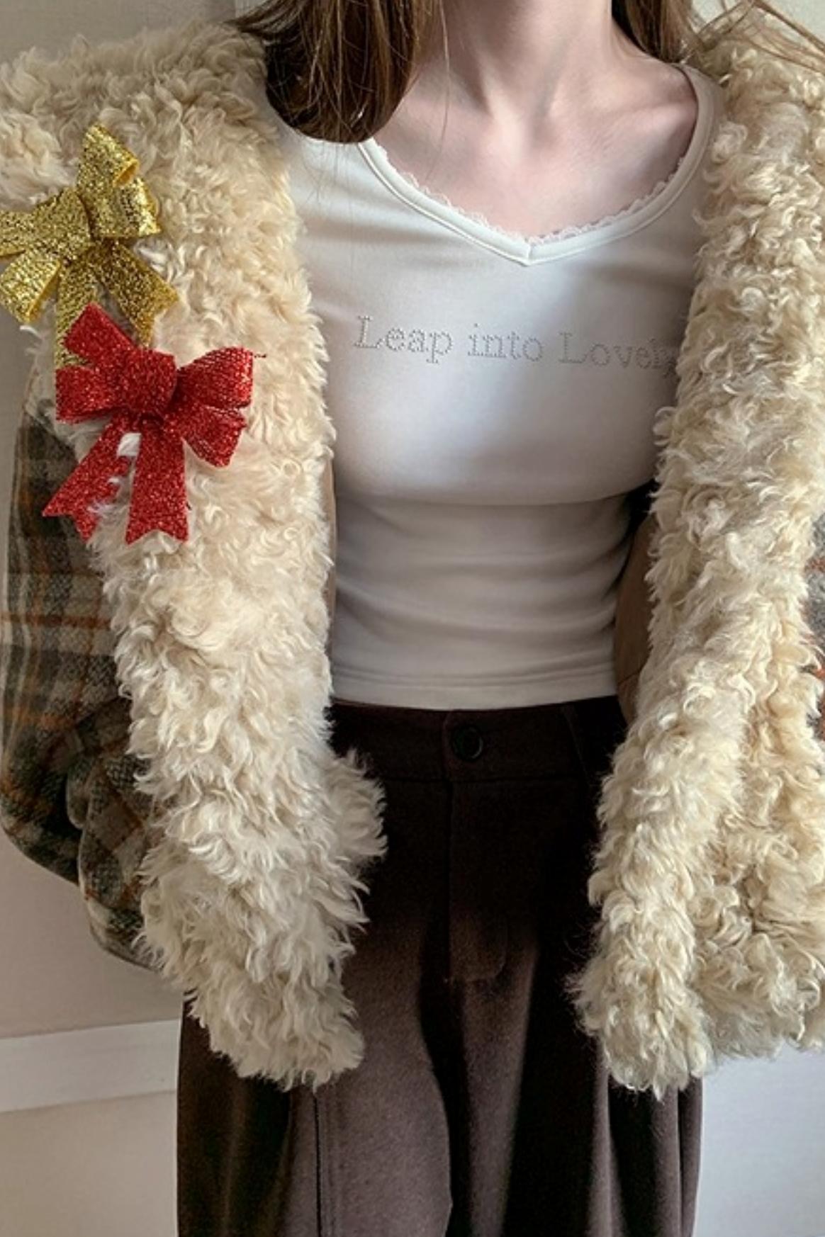 Pearl Rhinestone Wool Top