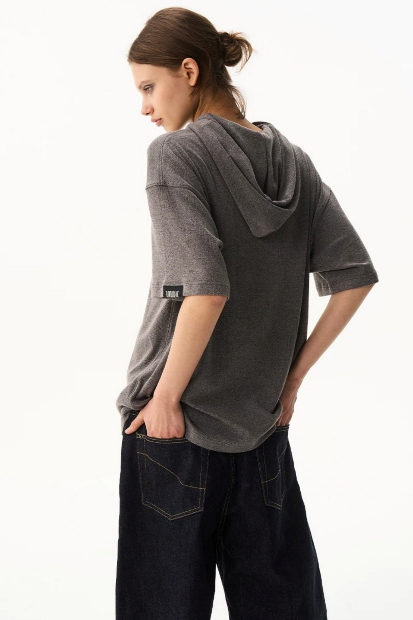 Solid Color Hooded Polo Top