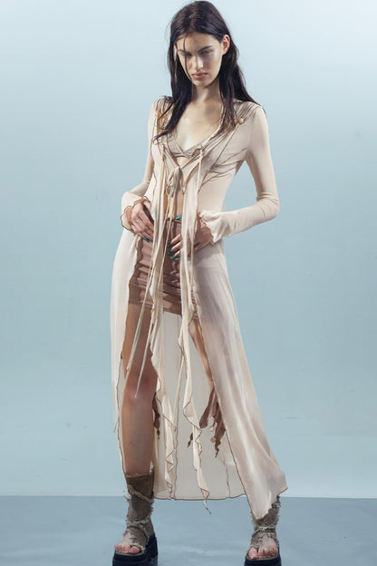 Dreams Beaded Mesh Cardigan