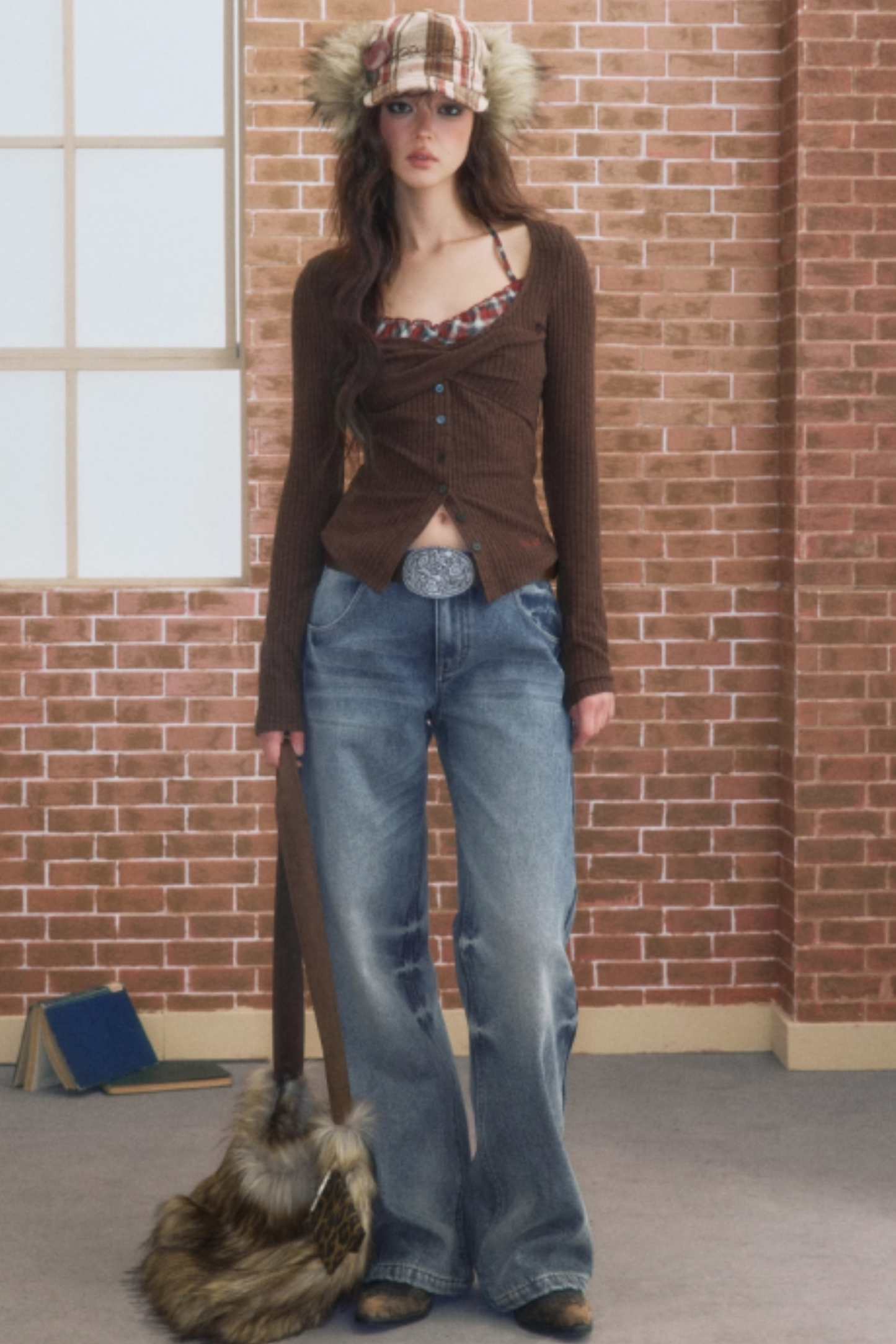 Winter Simple Straight Fleece Jeans