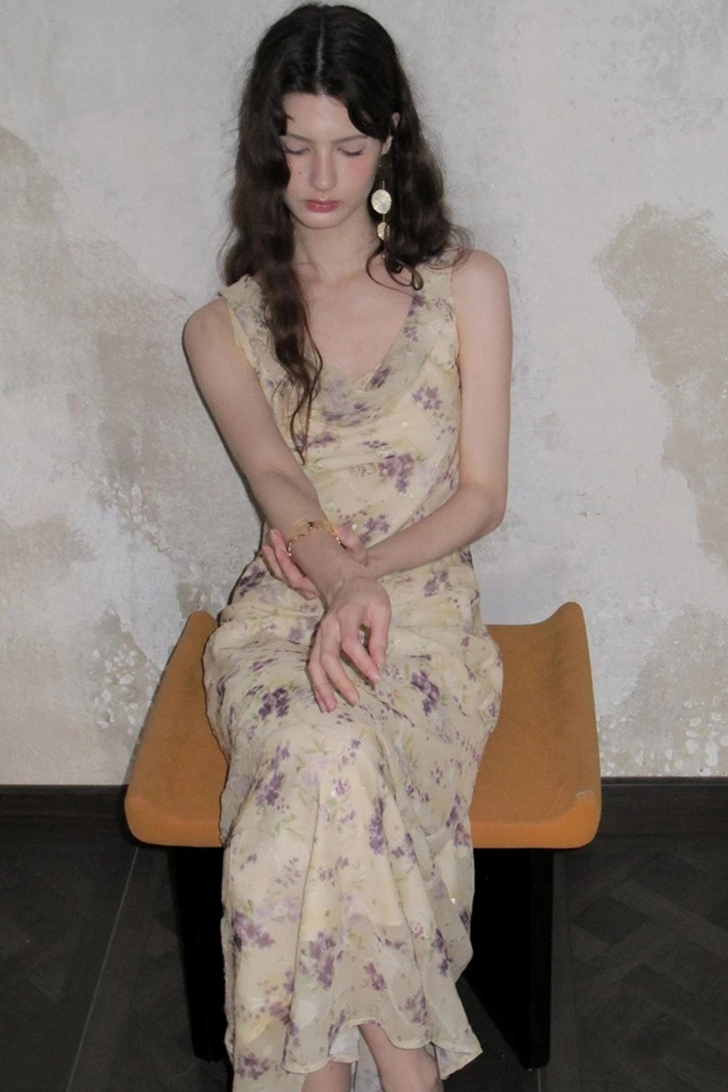 Burnt Floral Jacquard Dress