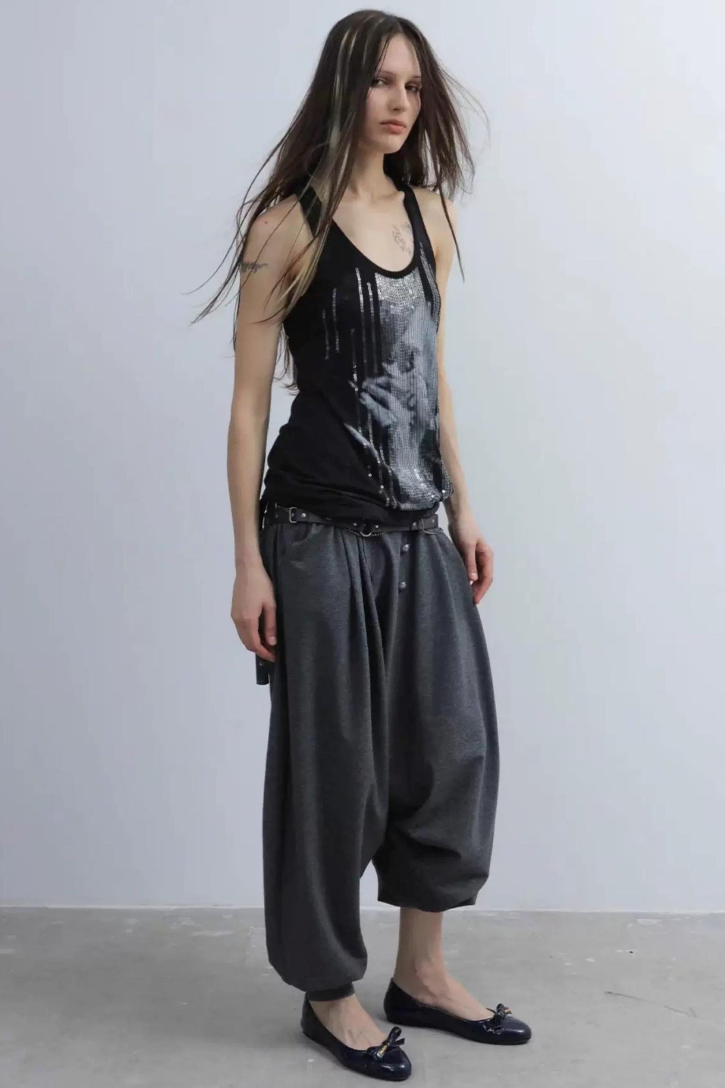 Retro Knit Harem Pants