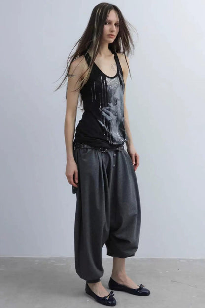 Retro Knit Harem Pants