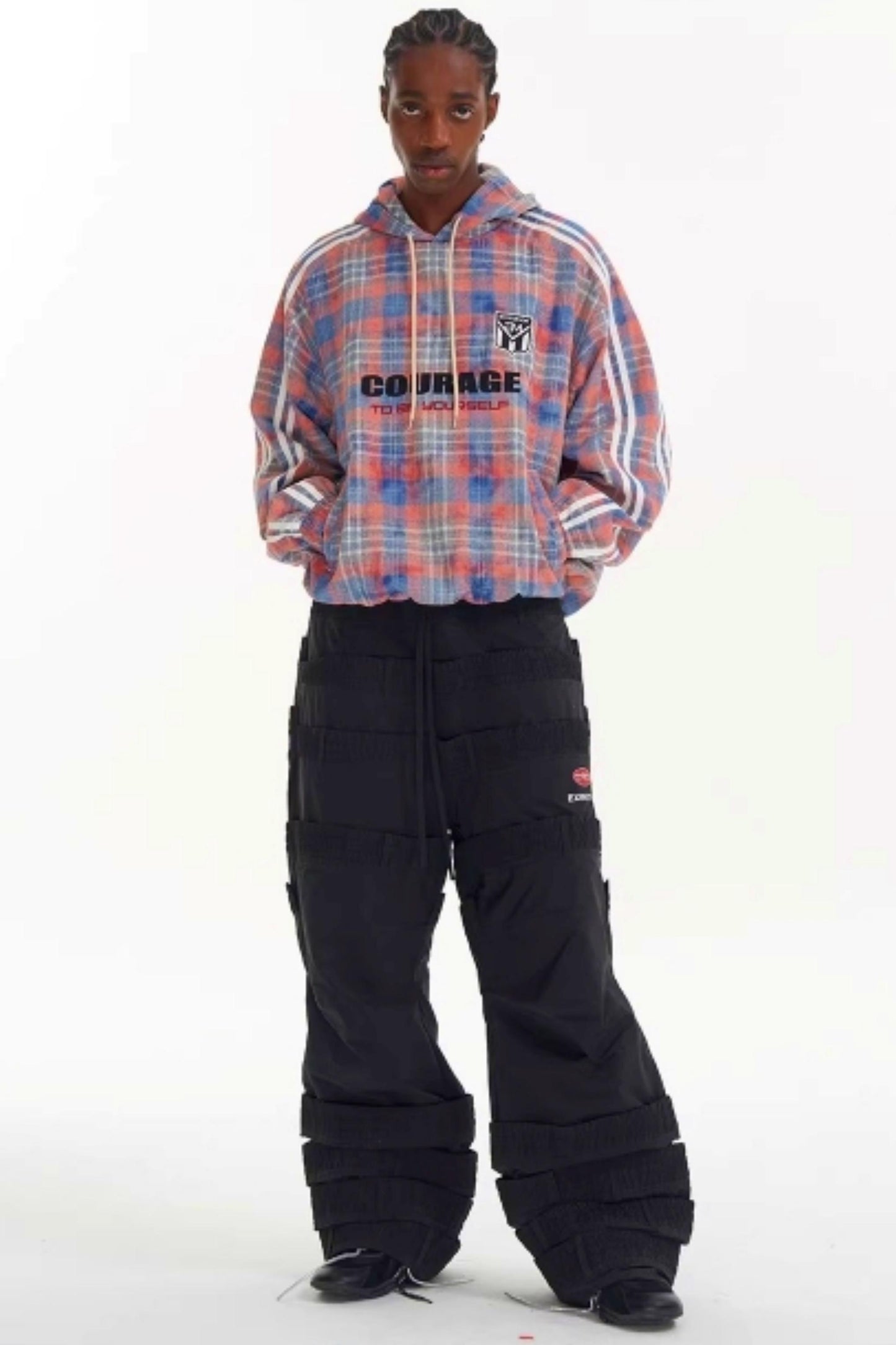 Patchwork-Plaid-Pullover