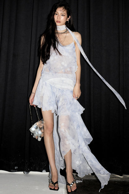 Aqua Halter Skirt Set-Up