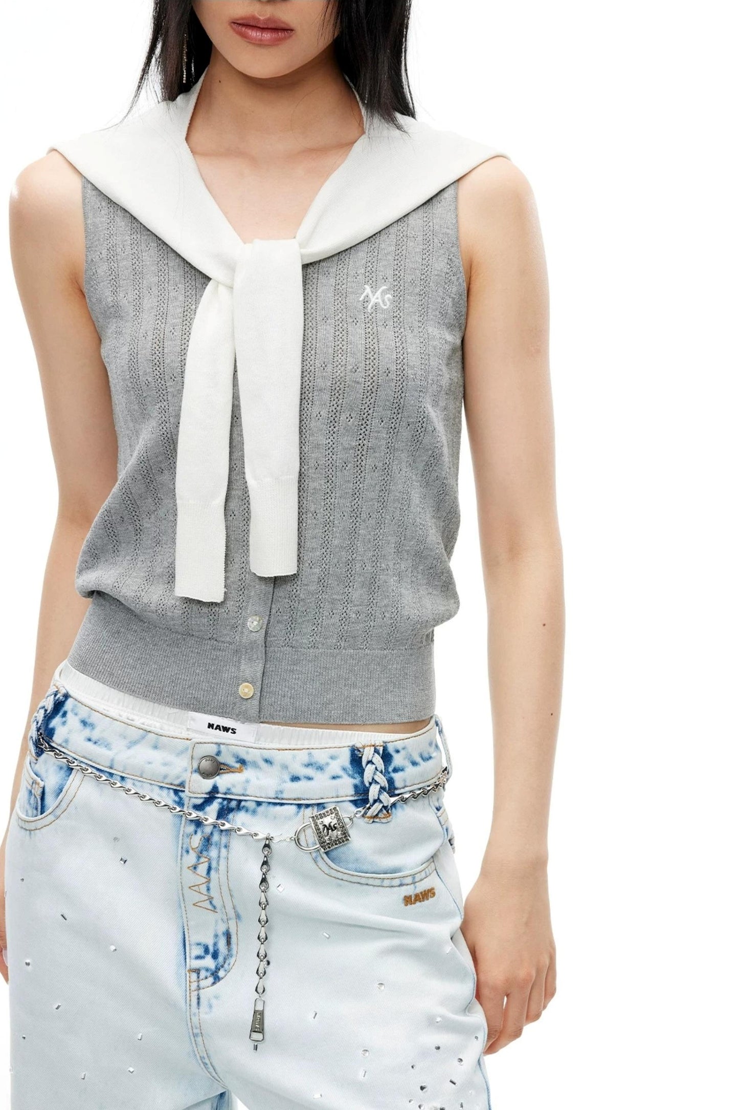 Tencel Linen Color-Blocked Vest
