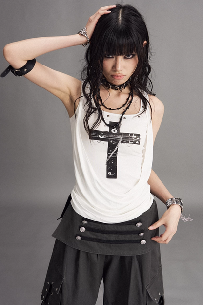 gilet street punk con croce