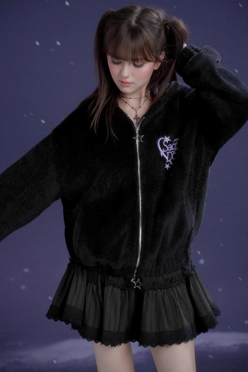 Black and Purple Velvet Jacket