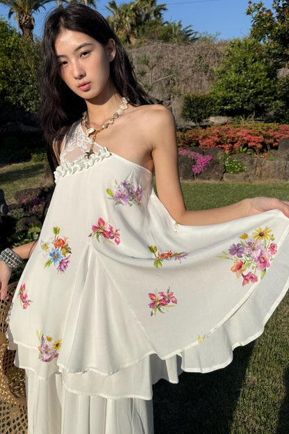 Lace Raglan Maxi Skirt Set-Up