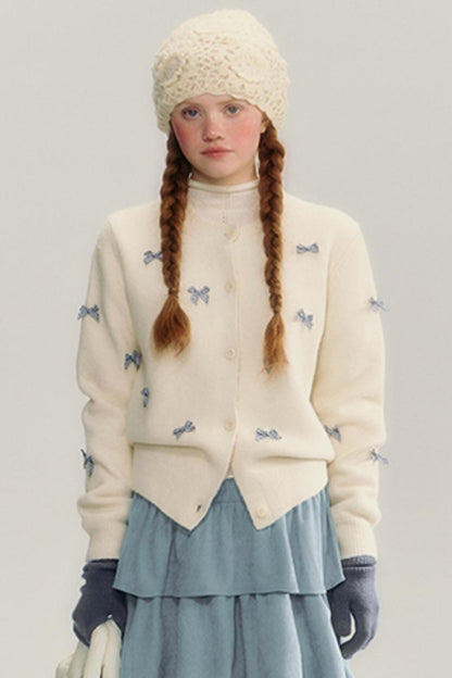 French Bow Knitted Cardigan