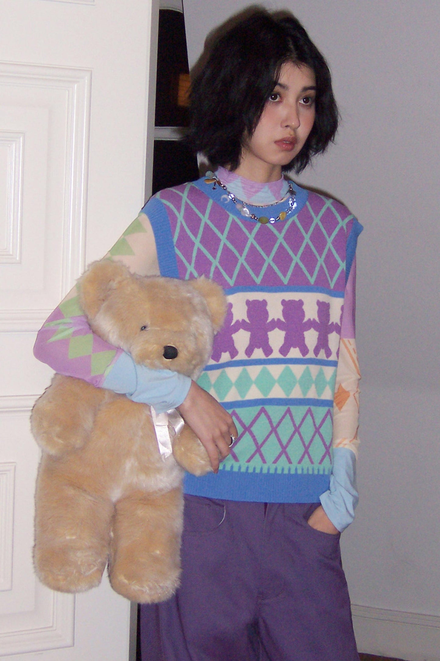 Retro Waffle Knit Vest