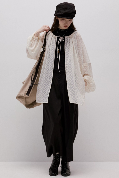 Imitation Linen Black Cropped Pants