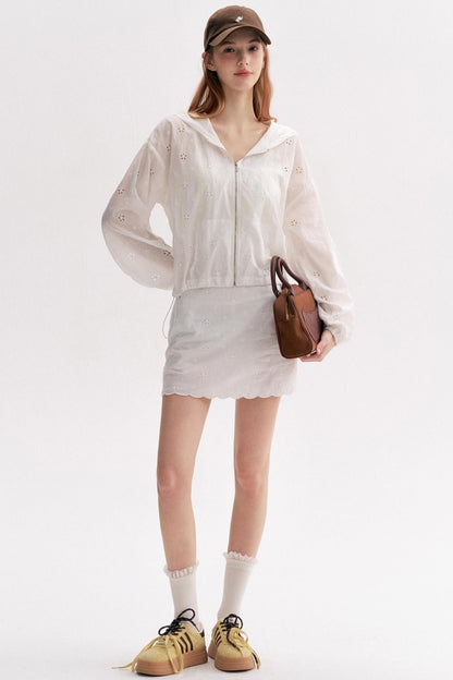 Cotton Lace Cropped Coat