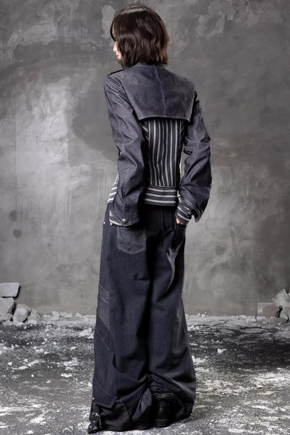 Retro-Denimhose mit weitem Bein